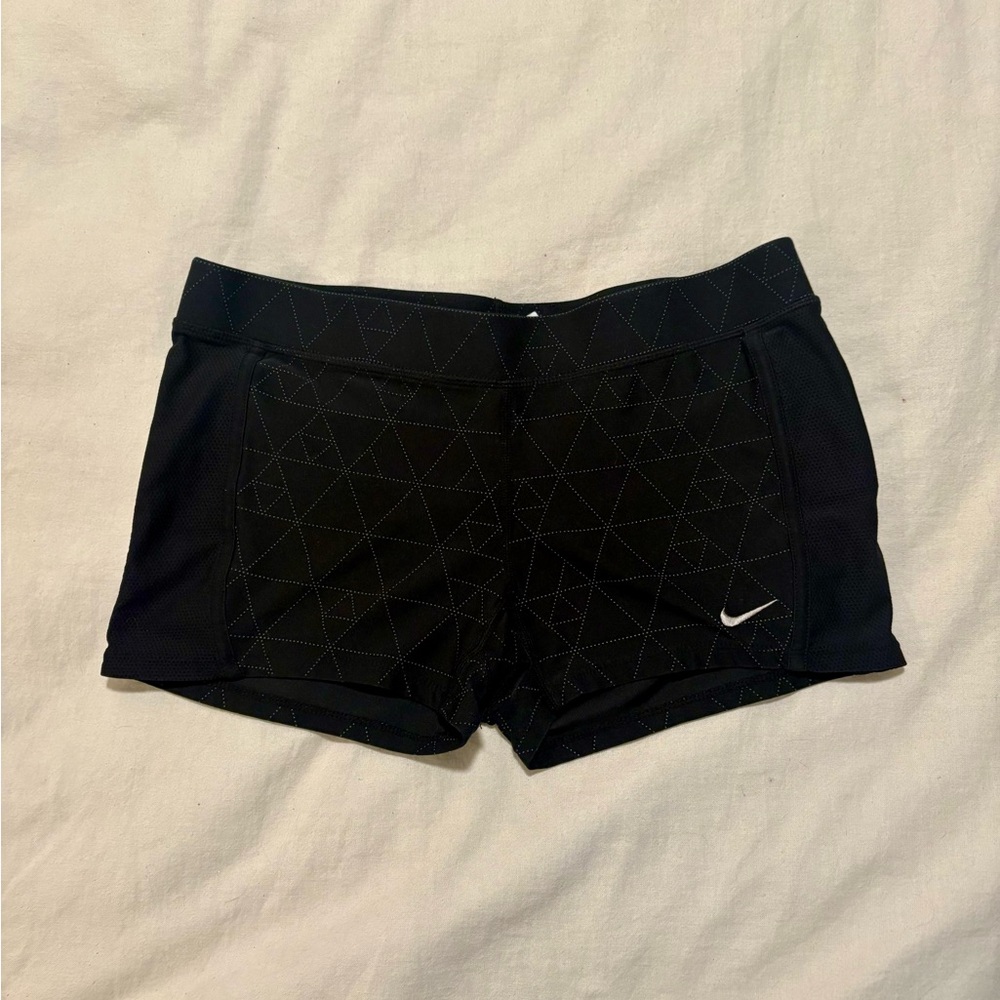 Nike Women's Black Geometric Athletic Shorts